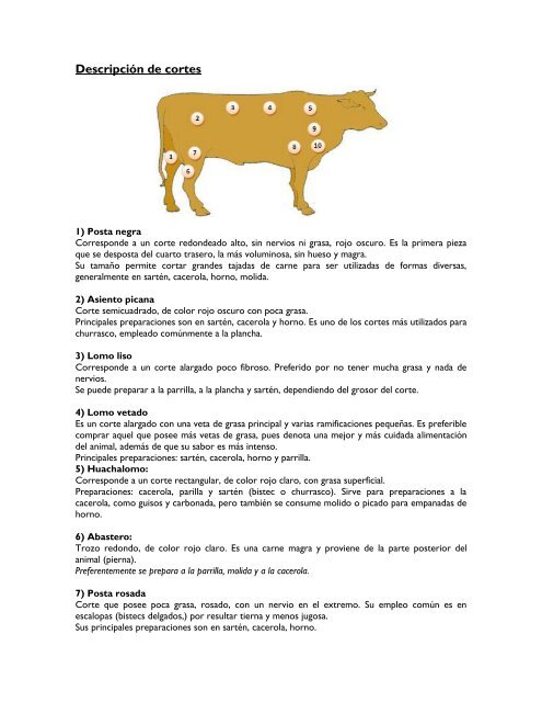 CategorÃ­as de carne - Odepa