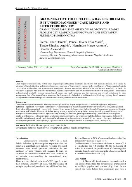 Gram-negative folliculitis. a rare problem or is it - Our Dermatology ...