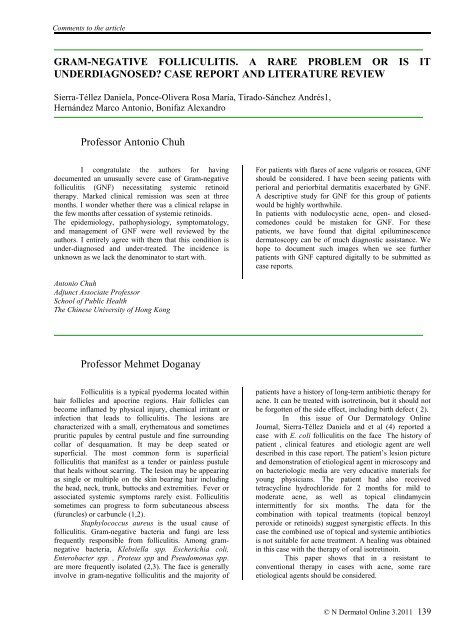 Gram-negative folliculitis. a rare problem or is it - Our Dermatology ...