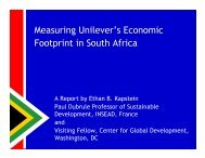 Measuring Unilever™s Economic Footprint in South Africa