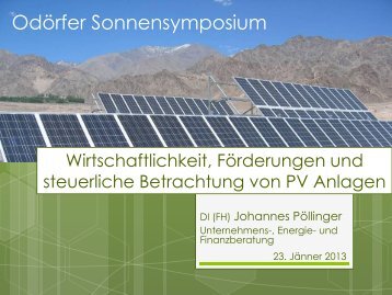 DI (FH) Johannes PÃ¶llinger, Energie - OdÃ¶rfer