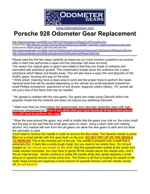 2 pcs 15 tooth odometer gear // speedo cog for Audi Volvo Mercedes etc Porsche