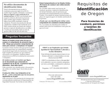 Requisitos de Identificación de Oregon