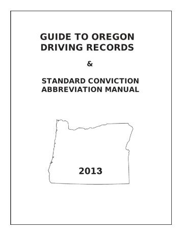 Guide to Oregon Driving Records - Oregon Department of ...