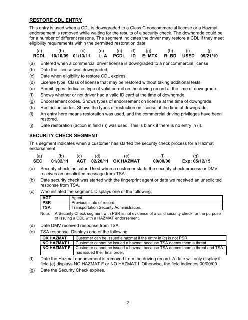 Guide to Oregon Driving Records - Oregon Department of ...