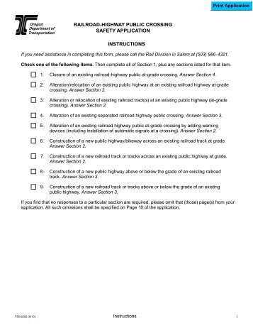 RailRoad-HigHway Public cRossing safety aPPlication instRuctions