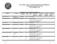 columbia county weight restricted bridges and approved route list ...