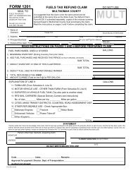 FORM 1201 - Oregon Department of Transportation - State of Oregon