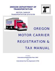 oregon motor carrier registration & tax manual - Oregon Department ...