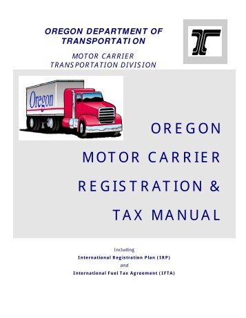 oregon motor carrier registration & tax manual - Oregon Department ...