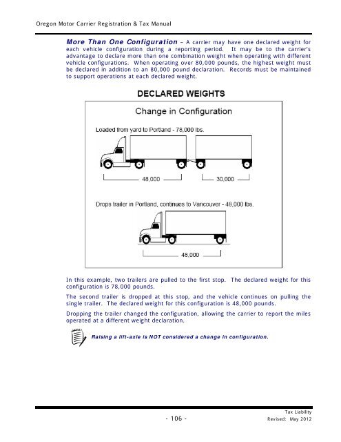 oregon motor carrier registration & tax manual - Oregon Department ...