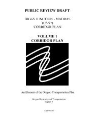 Biggs Junction-Madras Corridor Plan - Oregon Department of ...
