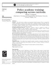 Police academy training: comparing across curricula - Emerald