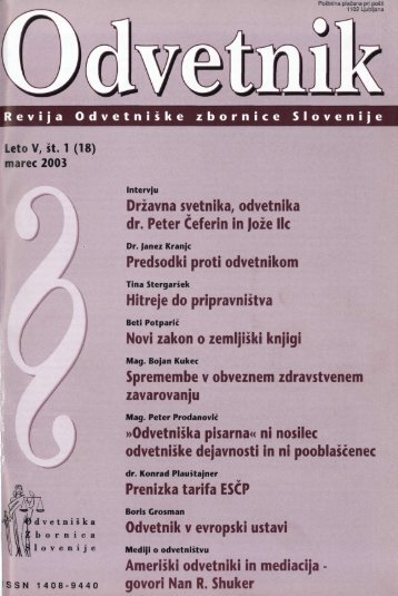 Å tevilka 18 - OdvetniÅ¡ka Zbornica Slovenije