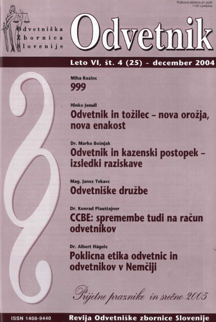 Å tevilka 25 - OdvetniÅ¡ka Zbornica Slovenije