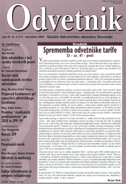 Å tevilka 17 - OdvetniÅ¡ka Zbornica Slovenije