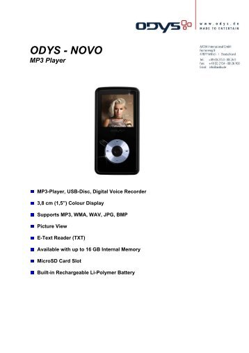 ODYS - NOVO MP3 Player