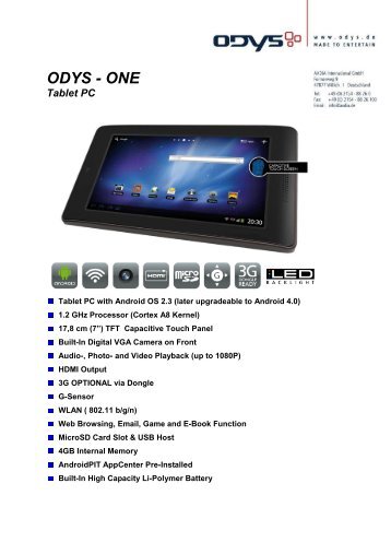 ODYS - ONE Tablet PC