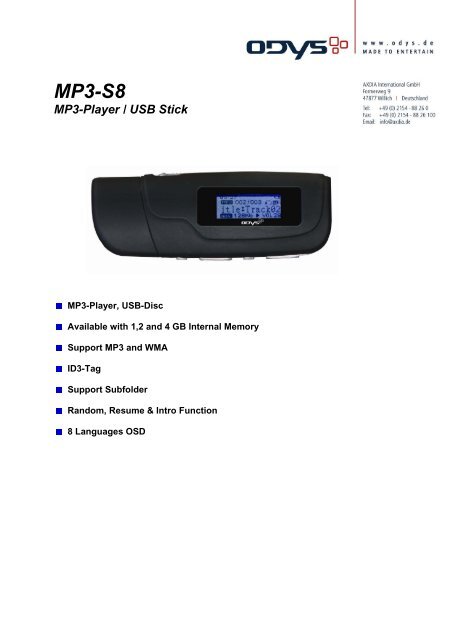 MP3-S8 - Odys