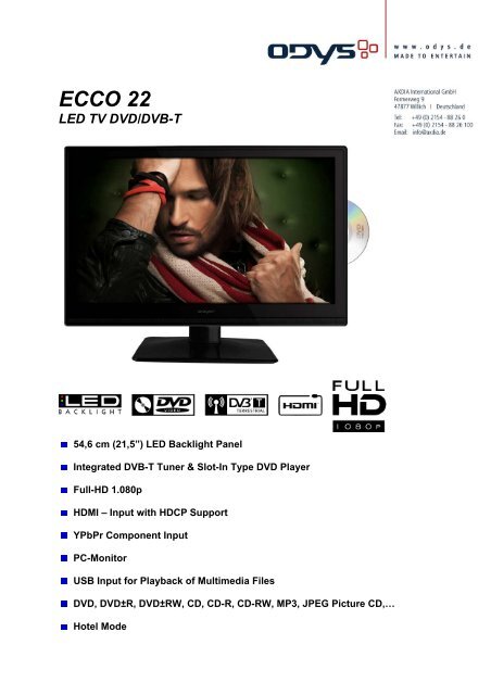 ECCO 22 LED TV DVD/DVB-T - Odys