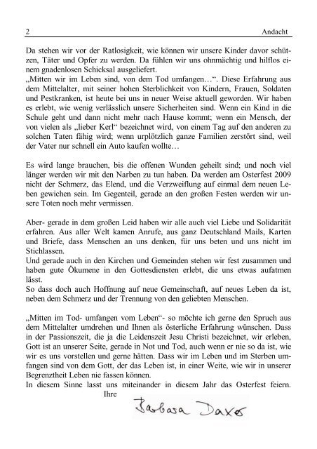 Gemeindebrief Juli 2009 - Ev. Kirche Schwaikheim