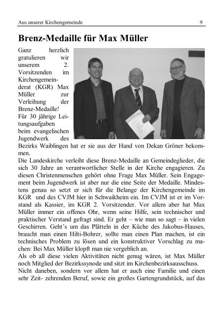 Gemeindebrief Juli 2009 - Ev. Kirche Schwaikheim