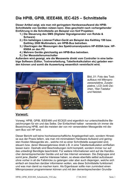 Die HPIB, GPIB, IEEE488, IEC-625 â Schnittstelle