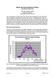 Sonnenfleckenzahl im Maunder Minimum