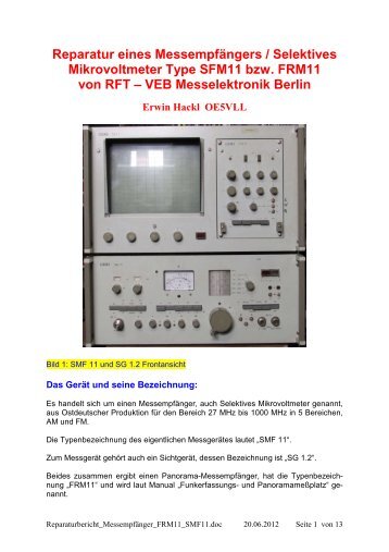 Reparatur eines MessempfÃ¤ngers / Selektives Mikrovoltmeter Type ...