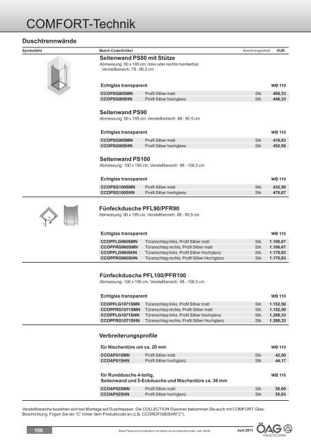 Comfort Technik Katalog (PDF mit ca. 60 MB)