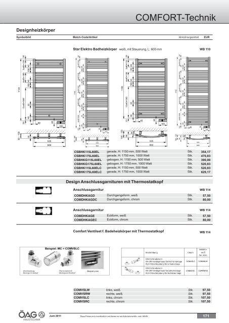 Comfort Technik Katalog (PDF mit ca. 60 MB)