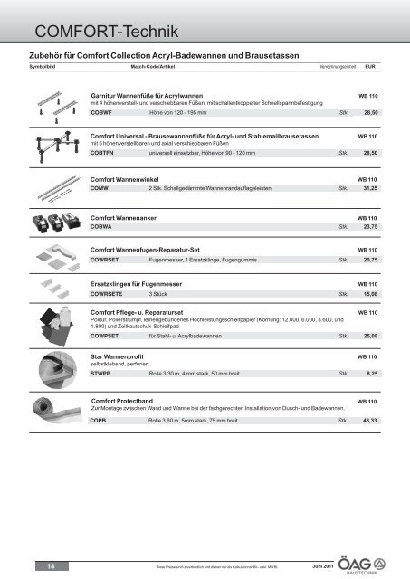 Comfort Technik Katalog (PDF mit ca. 60 MB)