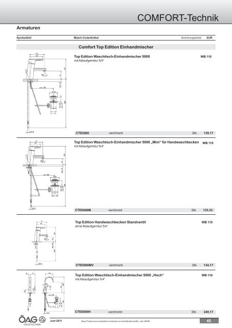 Comfort Technik Katalog (PDF mit ca. 60 MB)