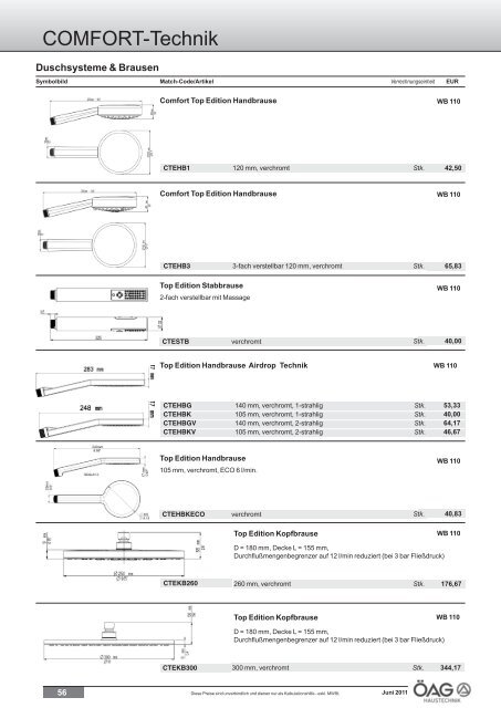 Comfort Technik Katalog (PDF mit ca. 60 MB)