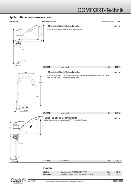 Comfort Technik Katalog (PDF mit ca. 60 MB)