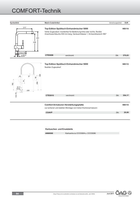 Comfort Technik Katalog (PDF mit ca. 60 MB)