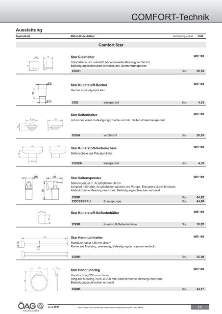 Comfort Technik Katalog (PDF mit ca. 60 MB)