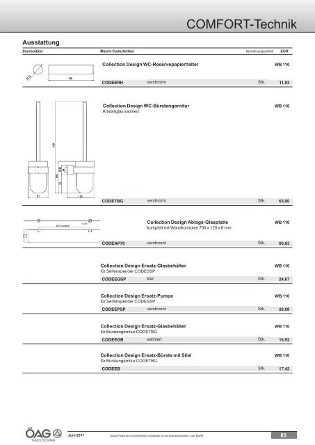 Comfort Technik Katalog (PDF mit ca. 60 MB)