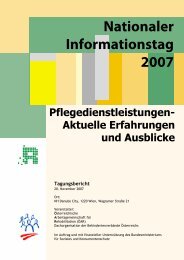 Pflegedienstleistungen - Aktuelle Erfahrungen und Ausblicke