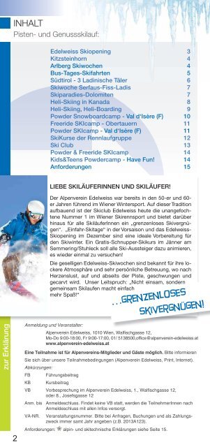 aktueller Skialpinfolder 2012/13 - Ãsterreichischer Alpenverein Wien