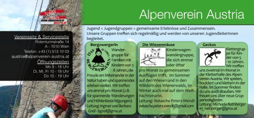 Alpenverein Jugend - Österreichischer Alpenverein Wien