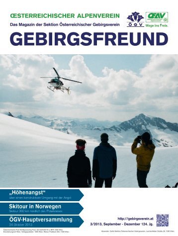 Gebirgsfreund 3/13 - Österreichischer Alpenverein Wien