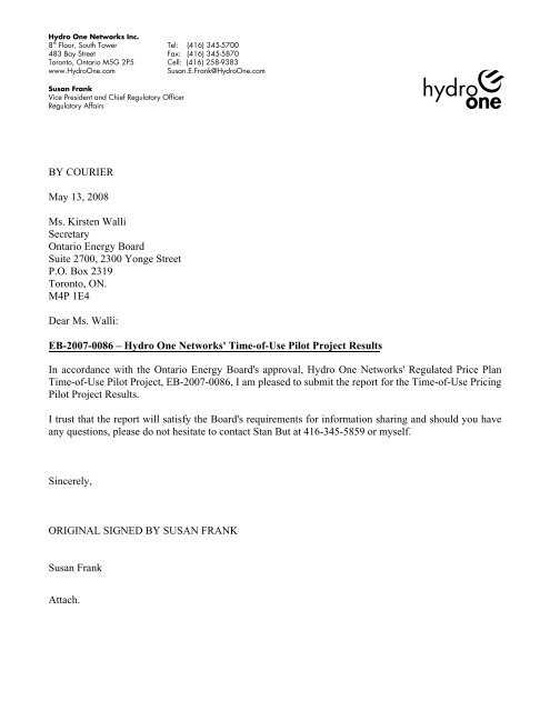 Ontario Hydro Peak Hours Chart