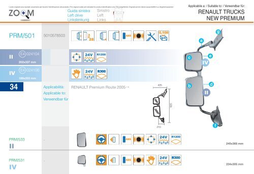 Catalogue pièces de carrosserie pour Camions Renault