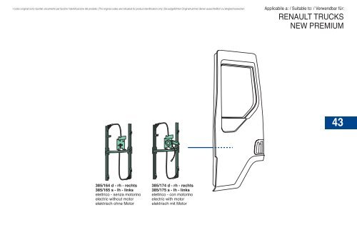 Catalogue pièces de carrosserie pour Camions Renault