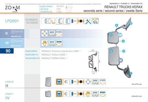 Catalogue pièces de carrosserie pour Camions Renault