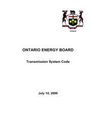 The Transmission System Code (TSC) - Ontario Energy Board