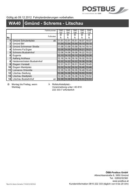 Litschau - Schrems - GmÃ¼nd - ÃBB