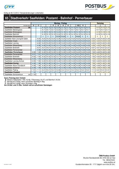 Stadtverkehr Saalfelden Linie 64 - ÃBB