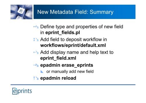 Repository Customisation: Configuring EPrints